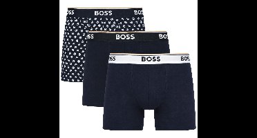 Boss Power boxershorts 3-pack blauw met print